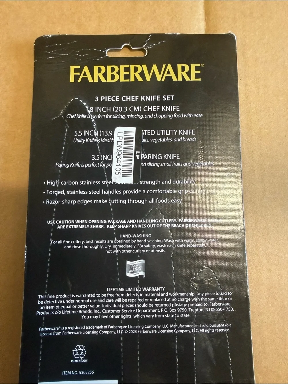 3PC Farberware Professional Chef Knife Set